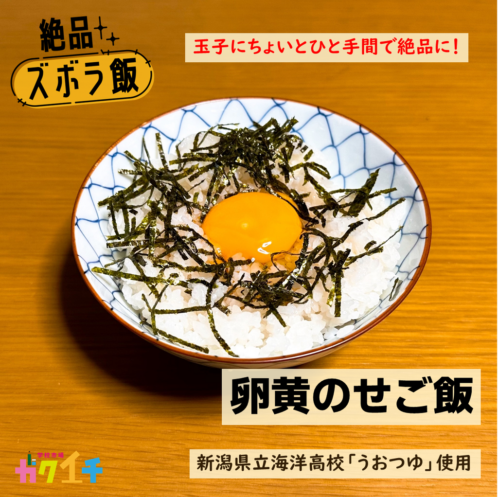 絶品ズボラ飯#30 ちょいとひと手間で絶品に！「卵黄のせご飯」＜新潟県立海洋高校・うおつゆ使用＞